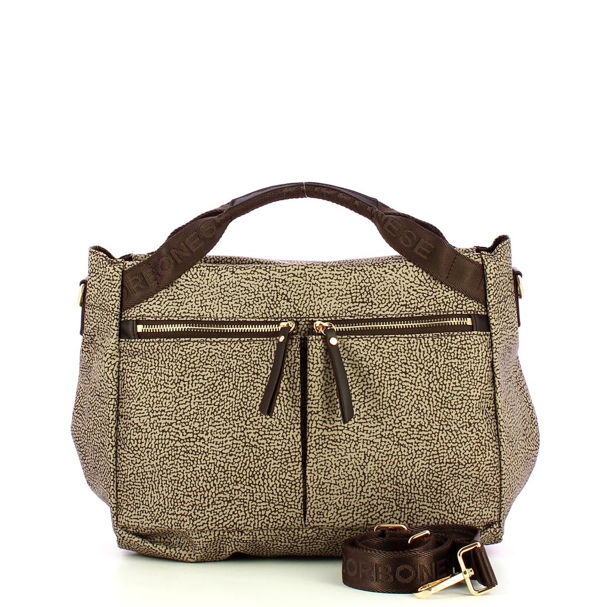 Borbonese Bauletto Medium OP Naturale Testa Moro - 4