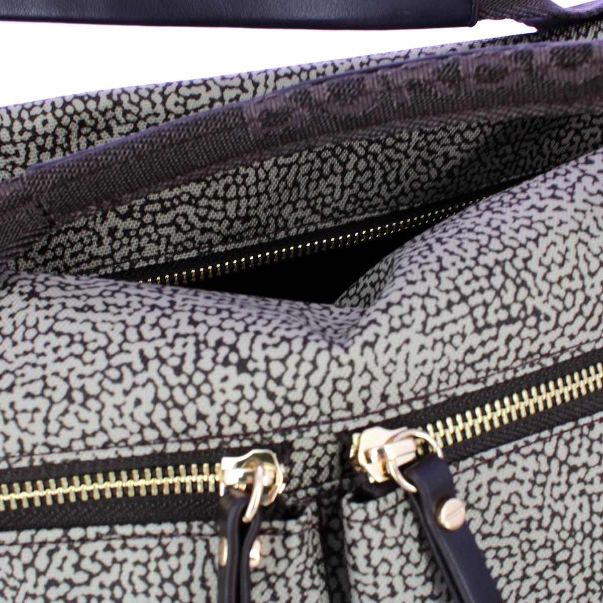 Borbonese Bauletto Medium OP Naturale Testa Moro - 5