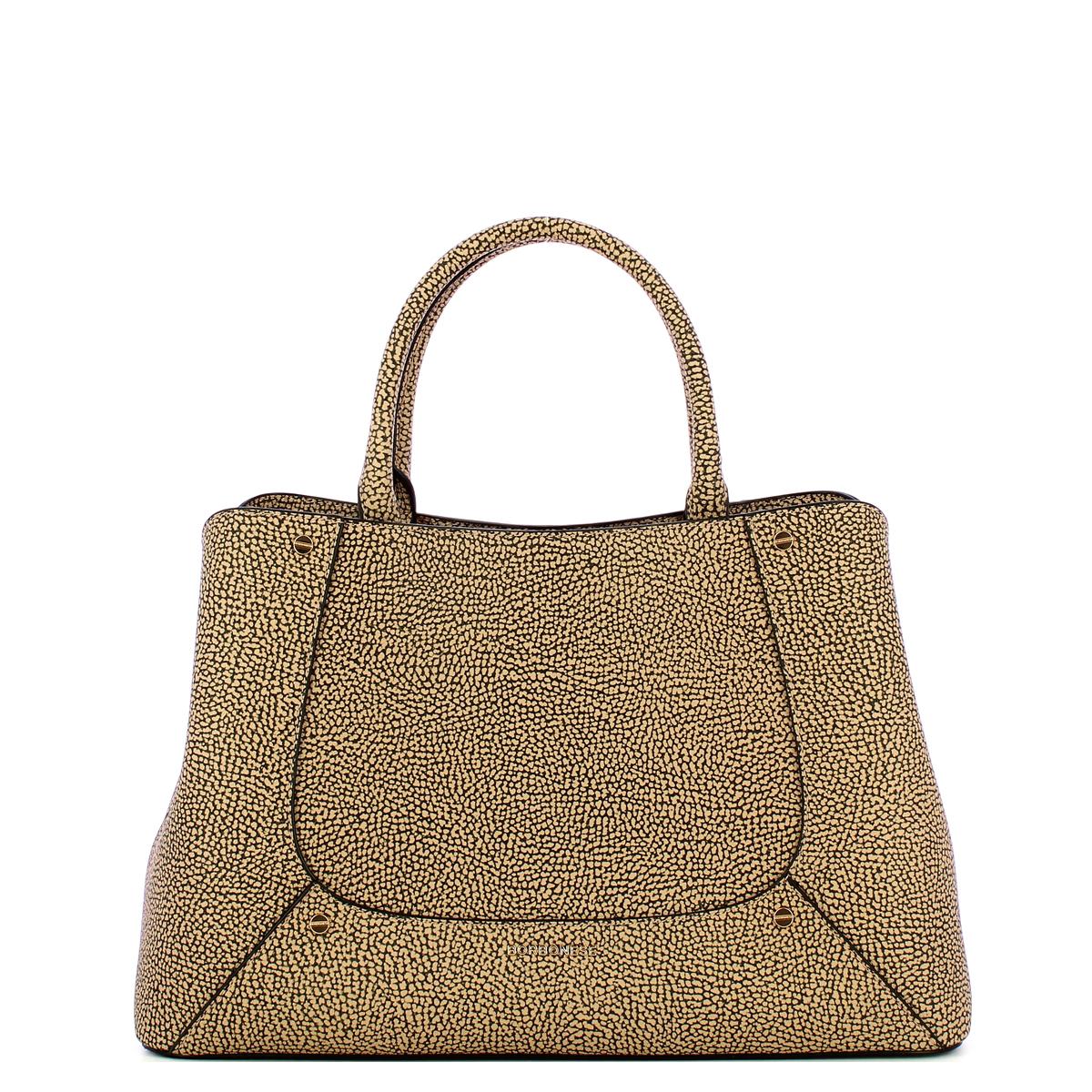 Borbonese Borsa a mano Medium OP Naturale Nero - 1