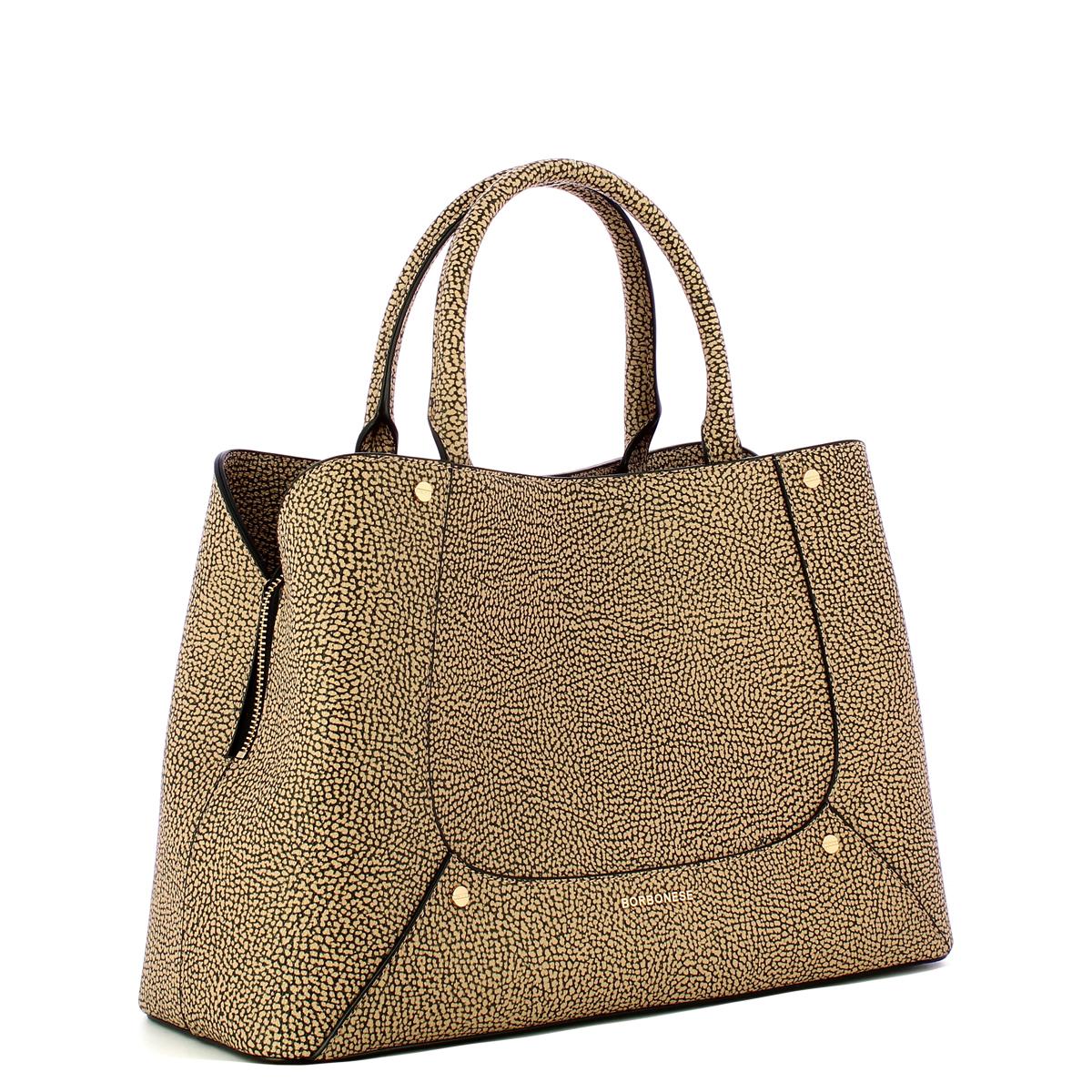 Borbonese Borsa a mano Medium OP Naturale Nero - 2