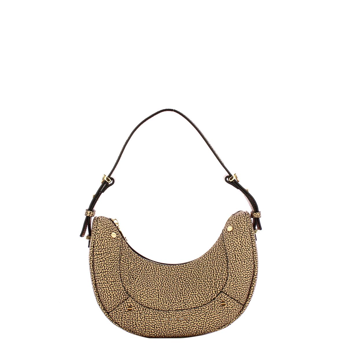 Borbonese Borsa Hobo Small OP Naturale Nero - 1