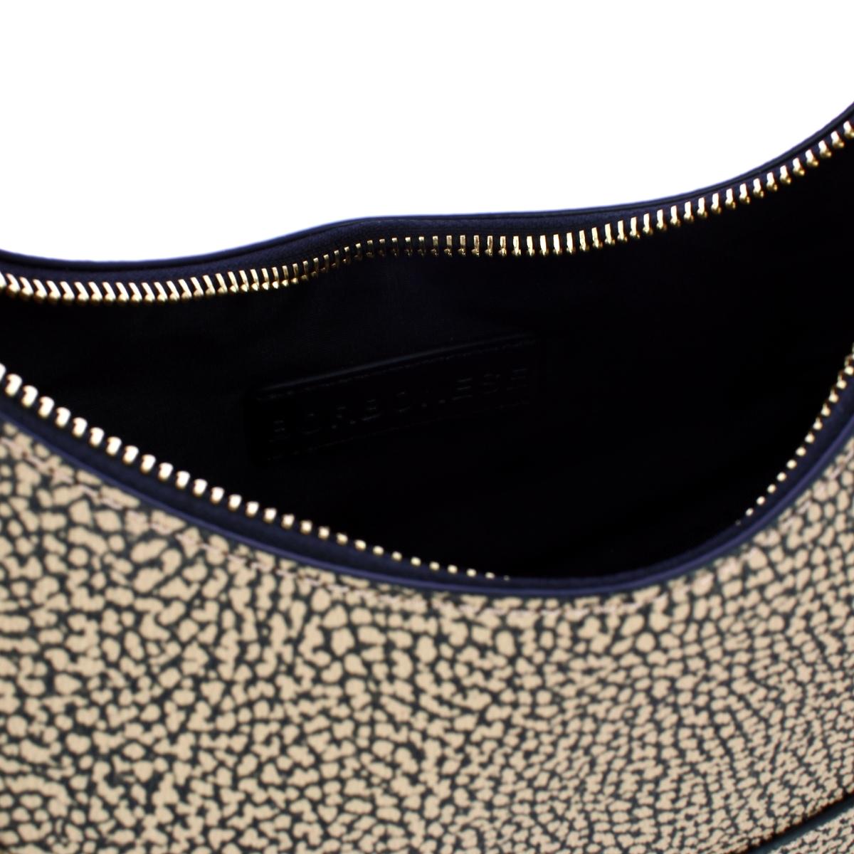 Borbonese Borsa Hobo Small OP Naturale Nero - 5