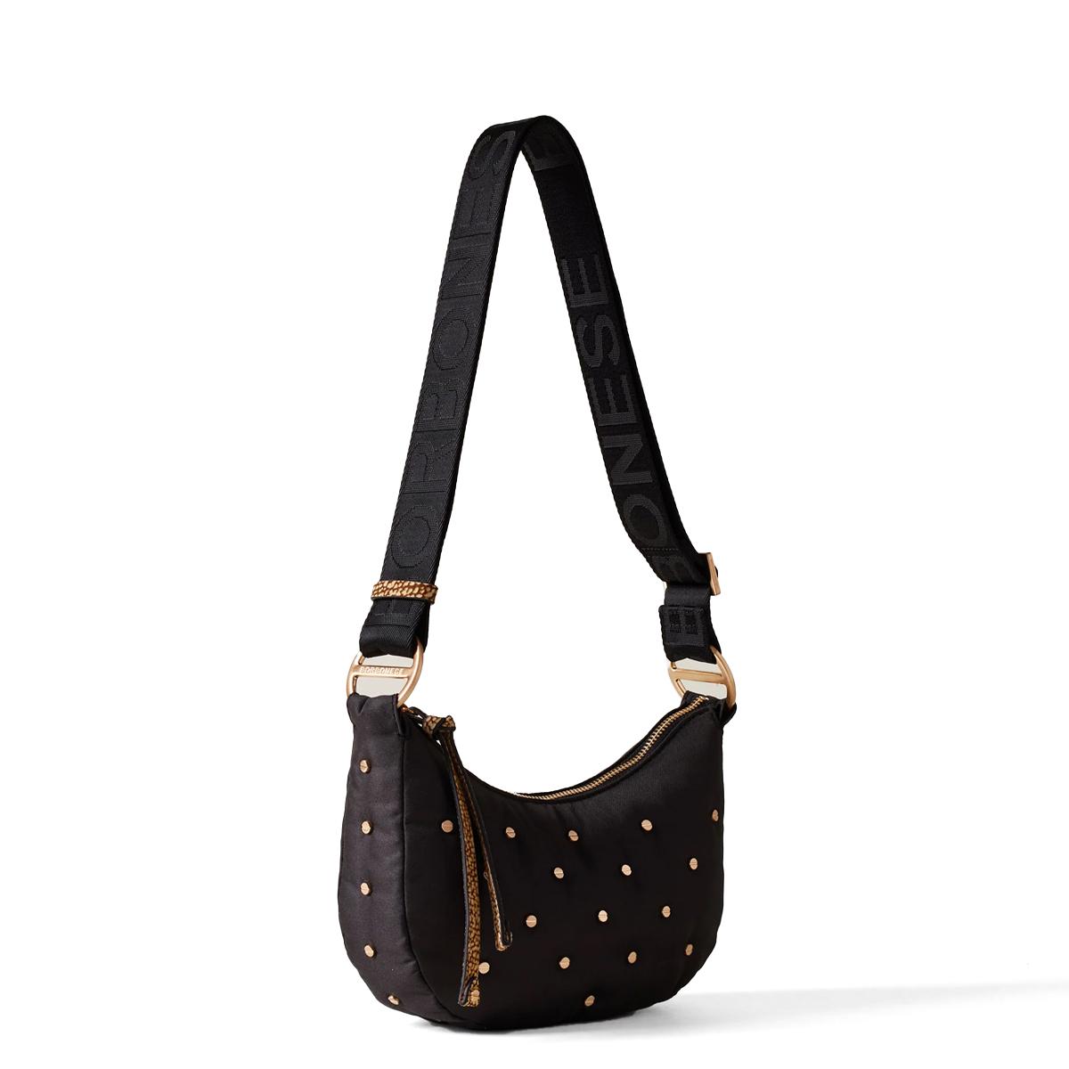 Borbonese Mini Borsa Luna Bag Colette Nero OP Naturale - 2