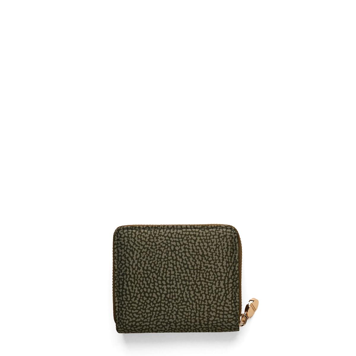 Borbonese Portafoglio Medium RFID in tessuto Riciclato Zip Around Verde Militare - 2