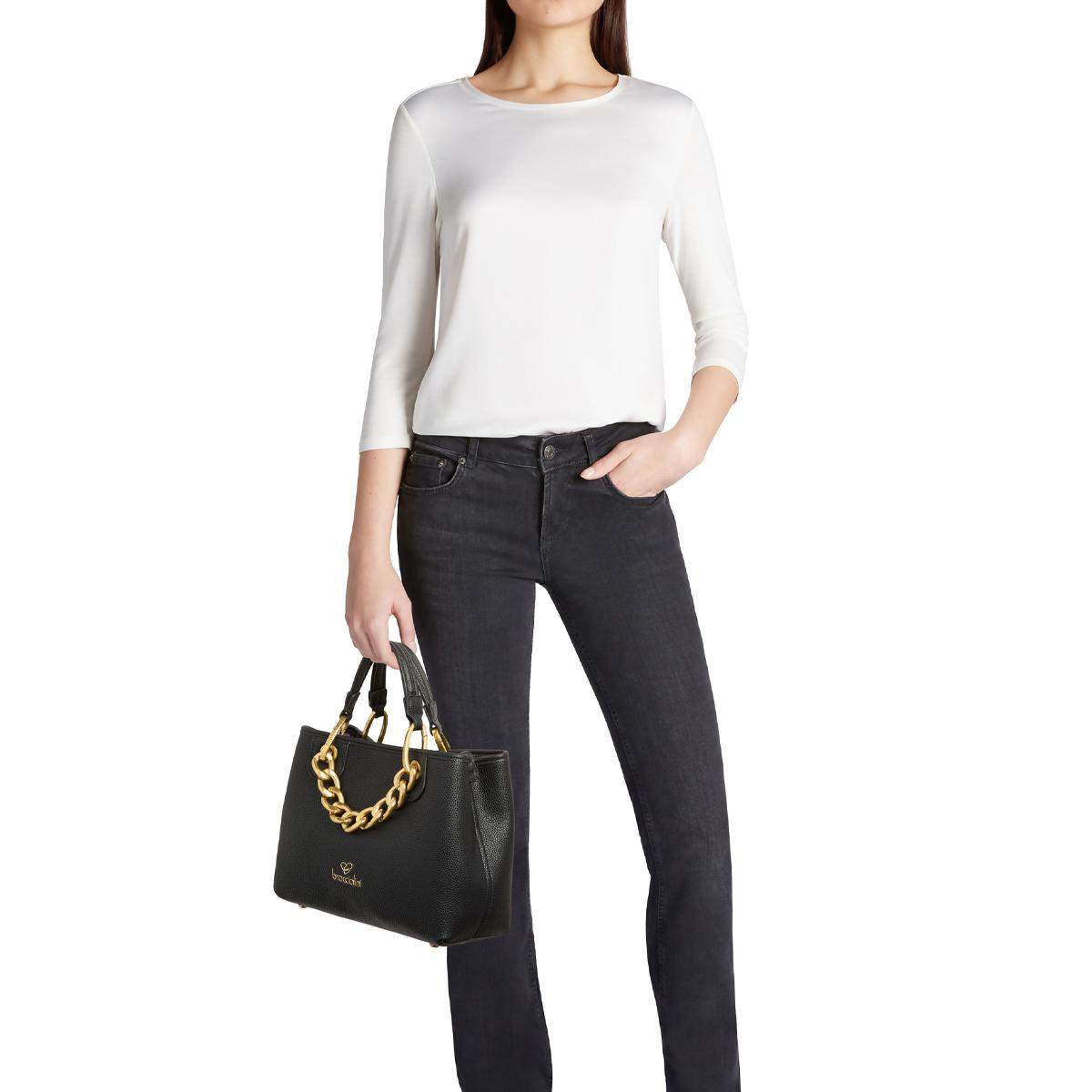 Braccialini Borsa a mano Beth Jewels Media Nero - 5