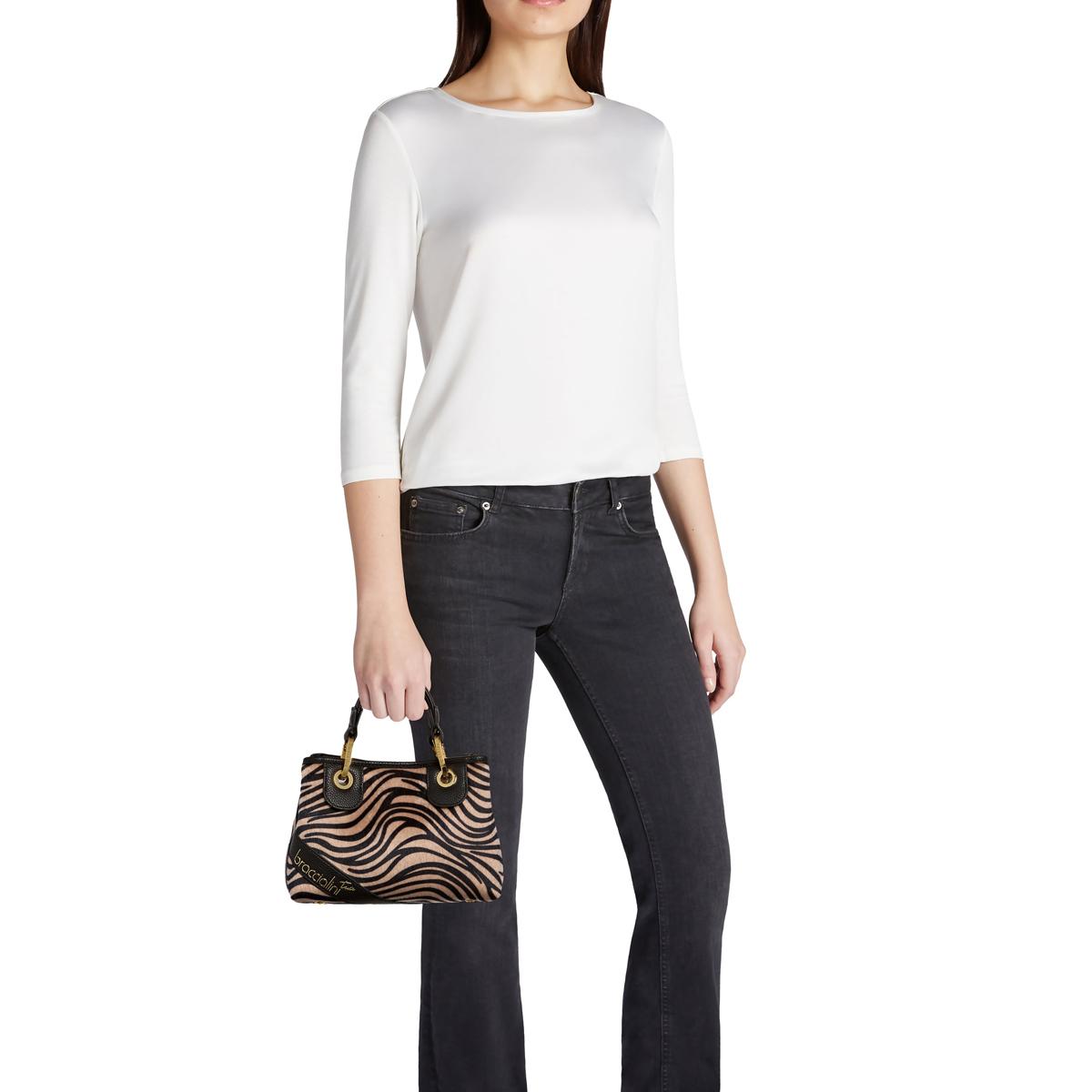 Braccialini Borsa a mano Beth Animalier Piccola Zebra - 5