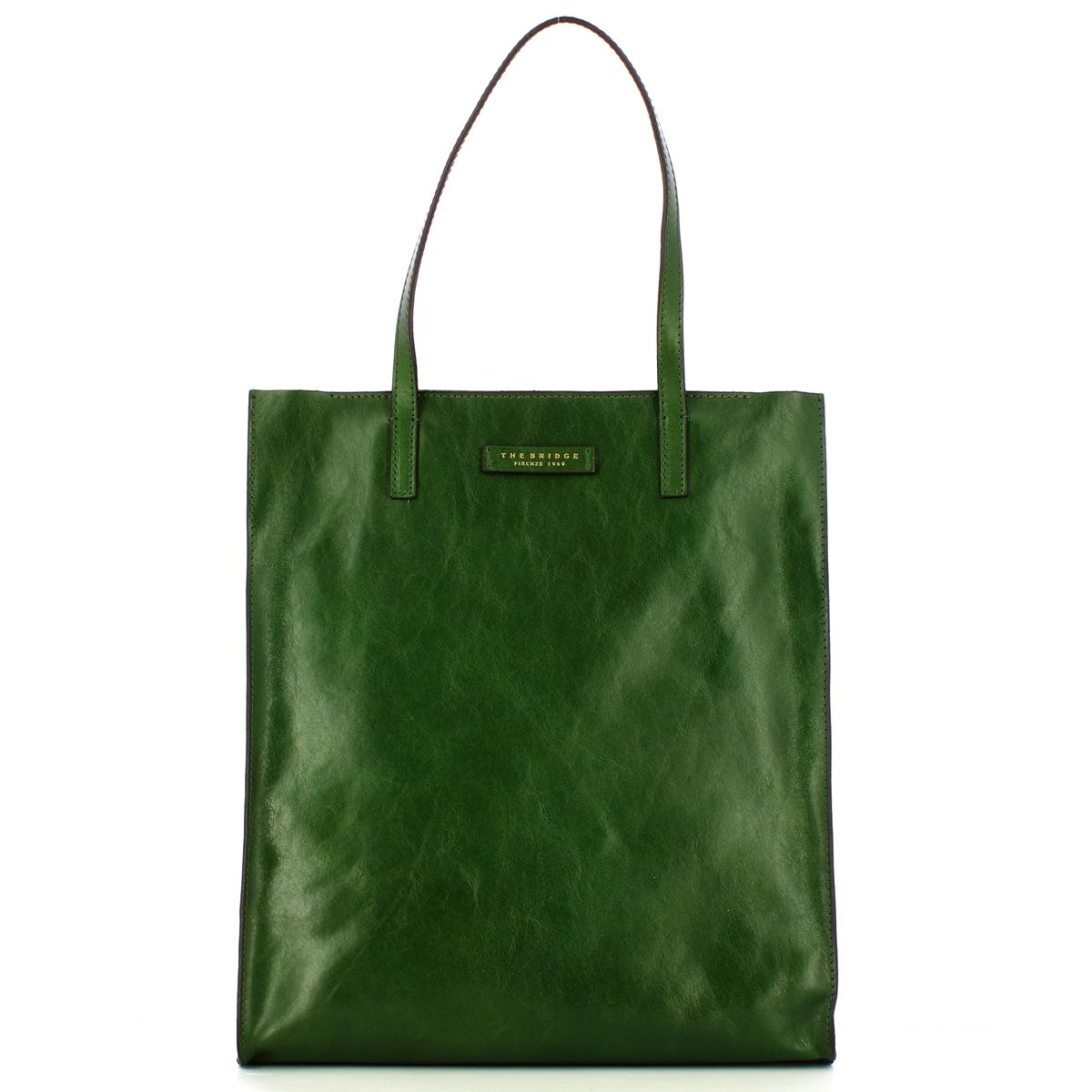 The Bridge Shopping Bag Verticale Mirra Verde Inglese - 1