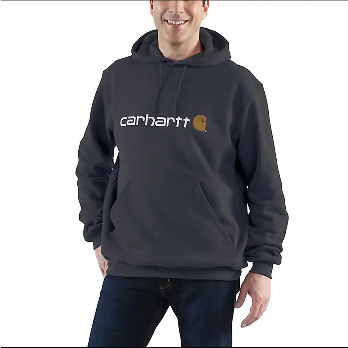 Carhartt Felpa con cappuccio Midweight Logo Graphic Carbon Hearther - 1