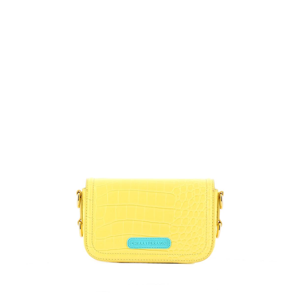 Chiara Ferragni Borsa Eyelike Small Croco Wax Yellow - 3