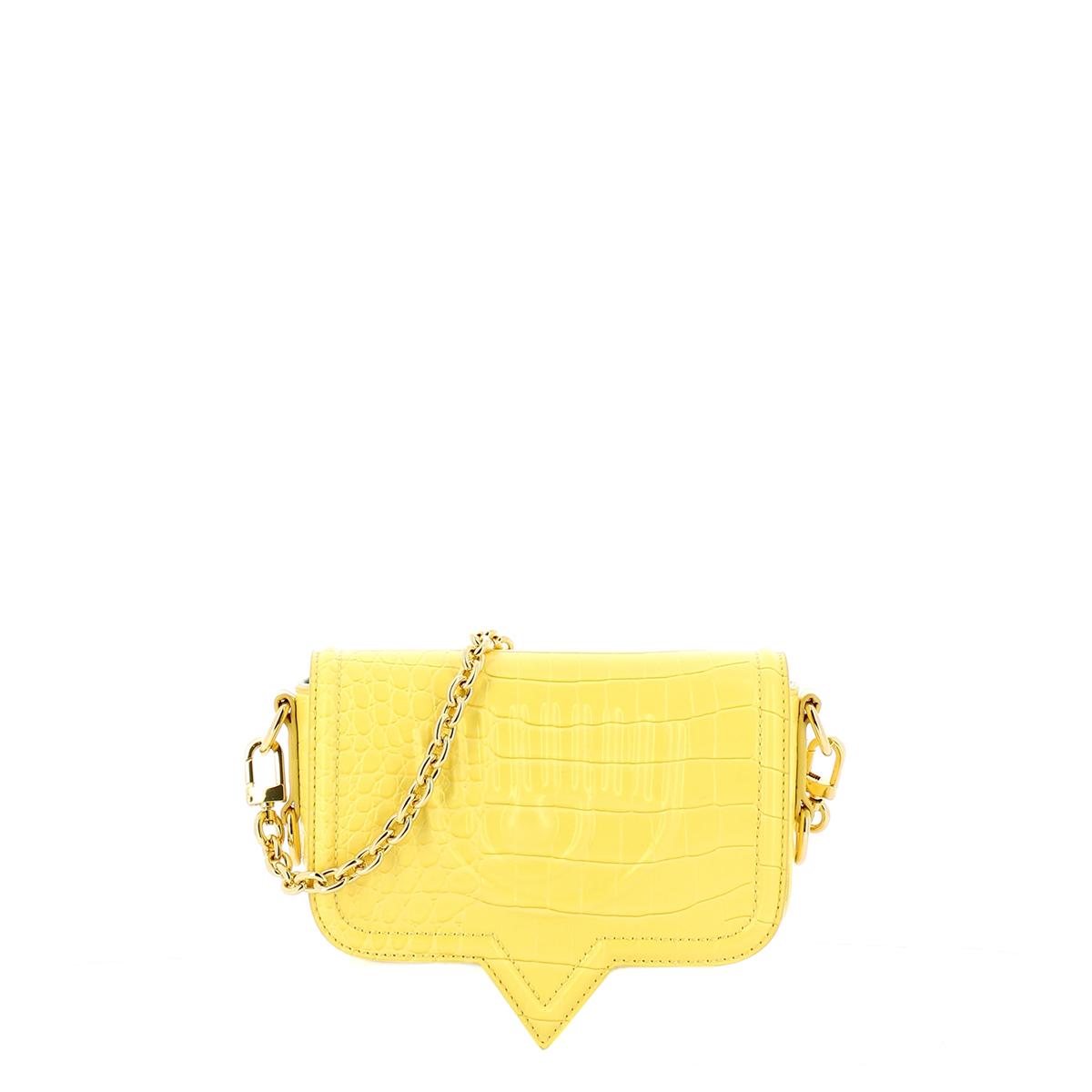 Chiara Ferragni Borsa Eyelike Small Croco Wax Yellow - 4