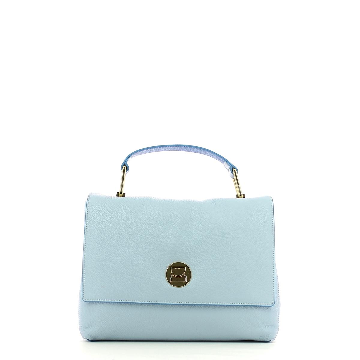 Liya handbag in leather-IRIS/AZUR-UN