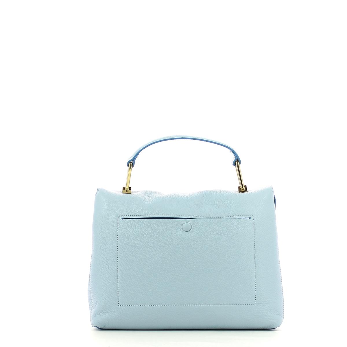 Liya handbag in leather-IRIS/AZUR-UN