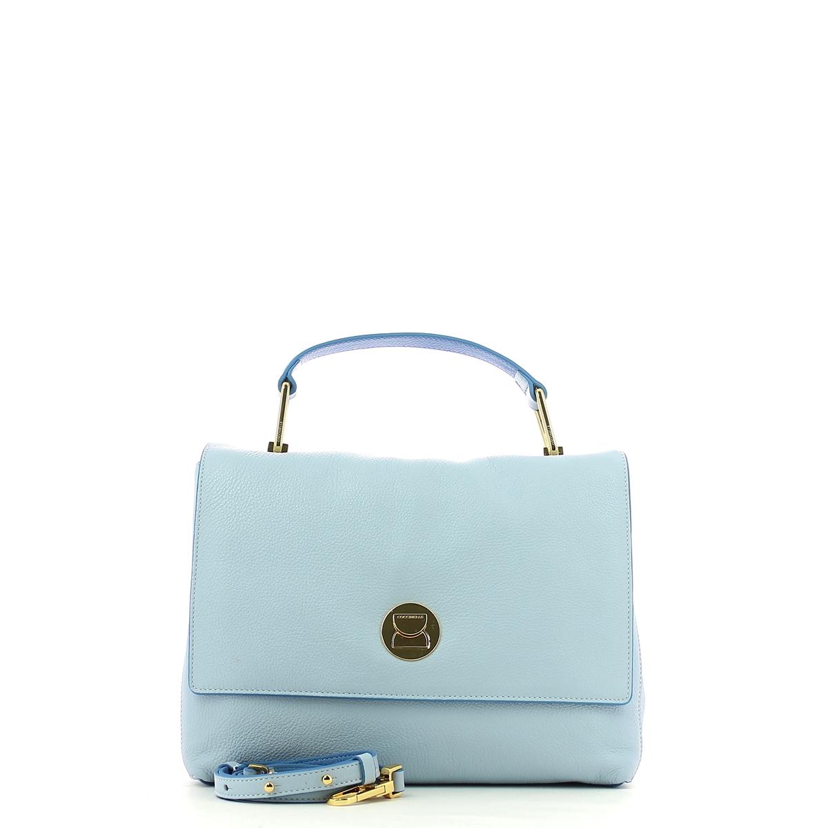 Liya handbag in leather-IRIS/AZUR-UN
