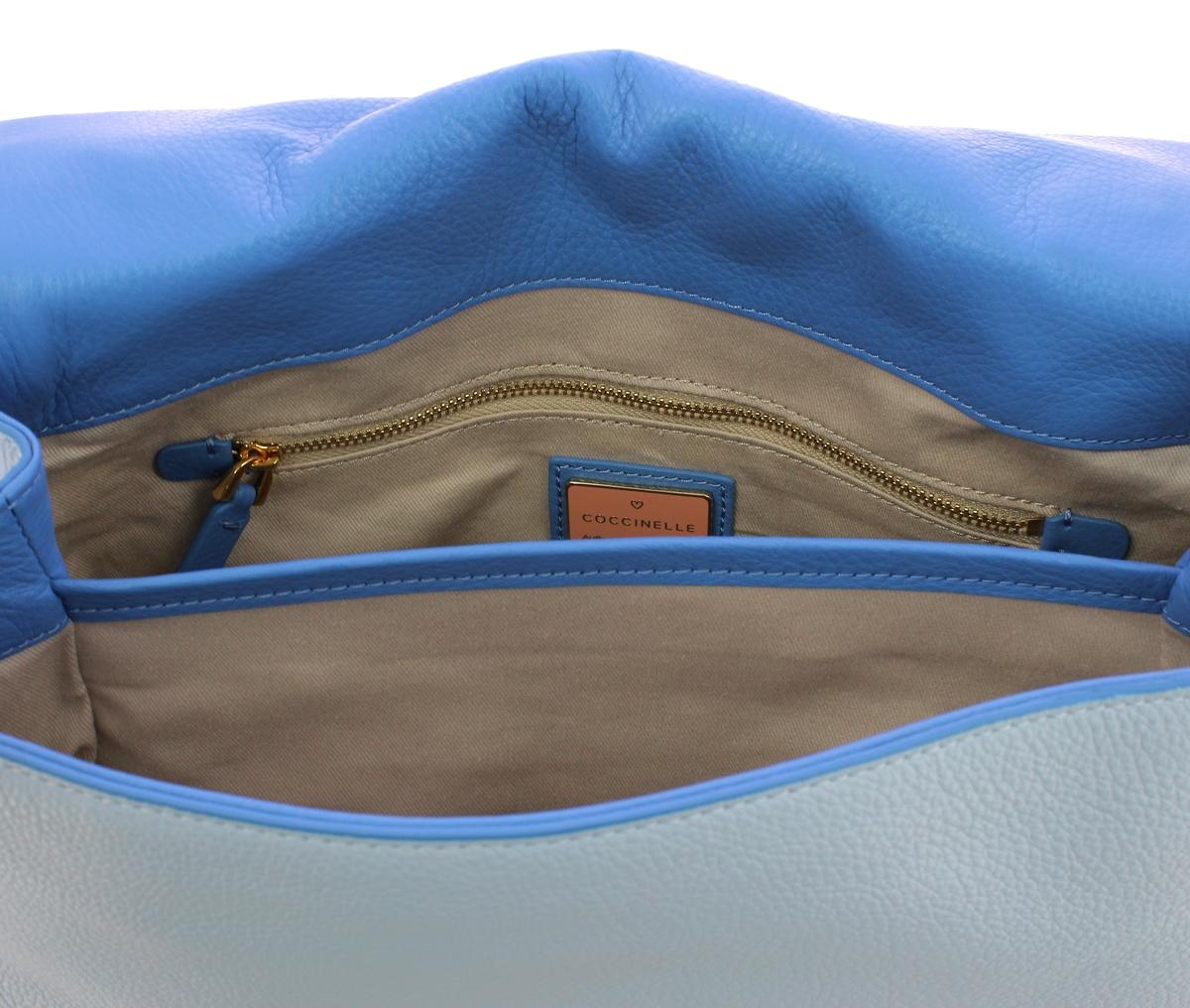 Liya handbag in leather-IRIS/AZUR-UN