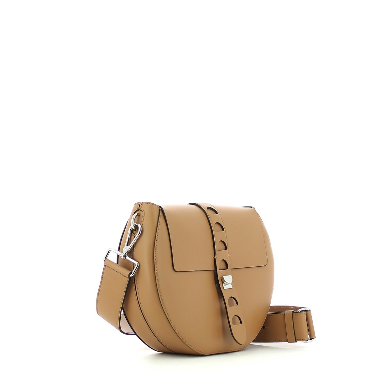 Carousel calfskin bag with single shoulder strap-CUIR-UN