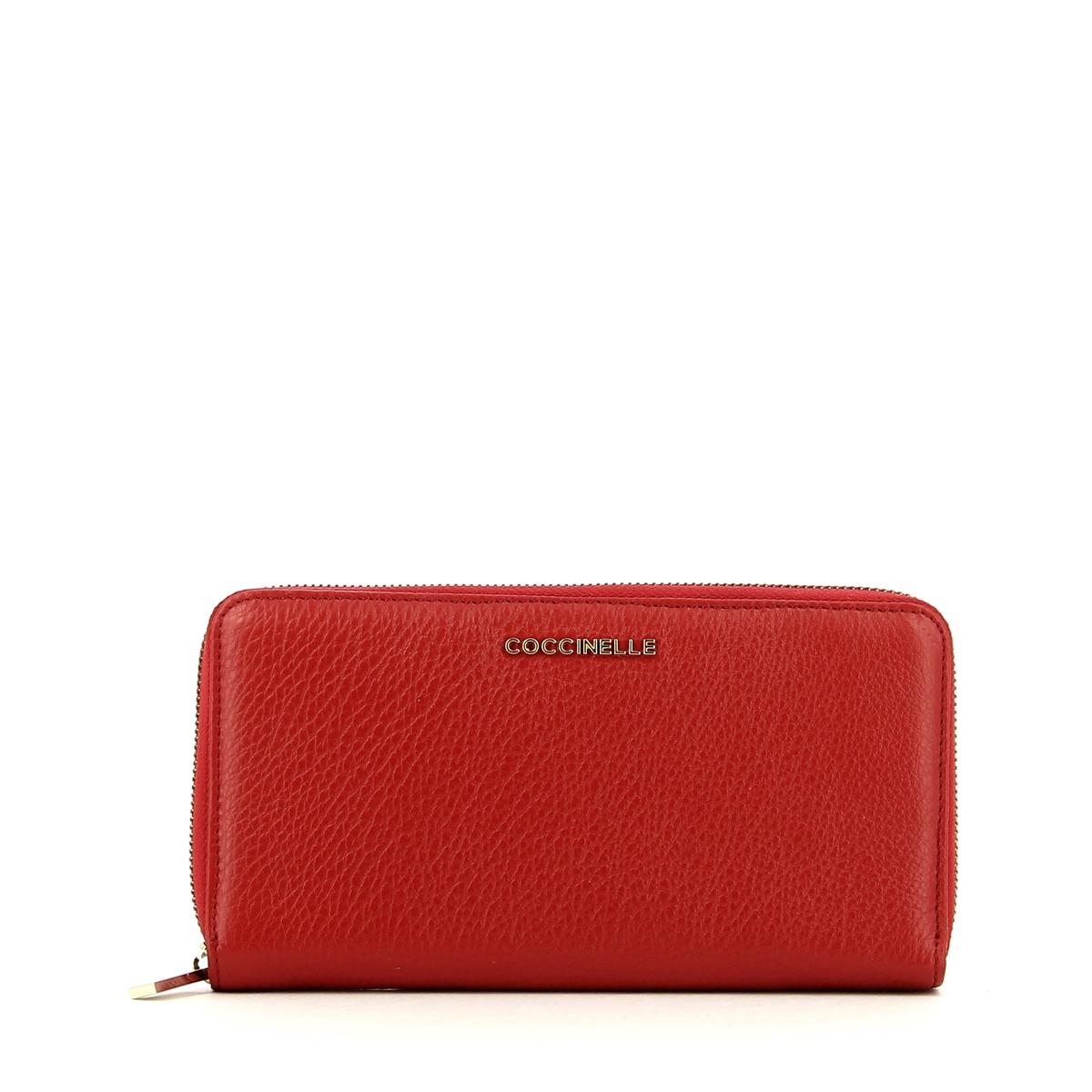 Zip around calf wallet-COQUELICOT-UN