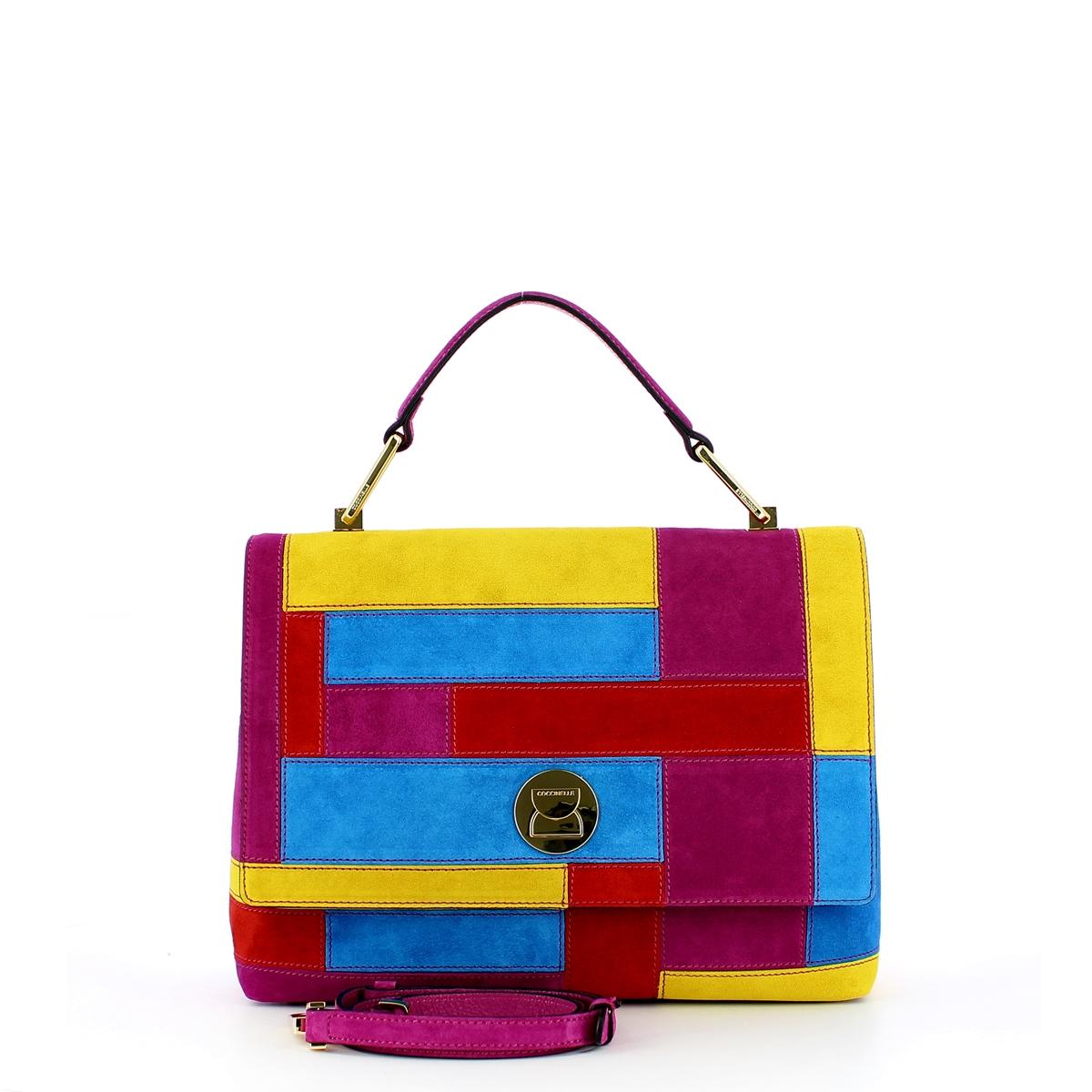 Coccinelle Borsa a mano Liya in patchwork camoscio - 4