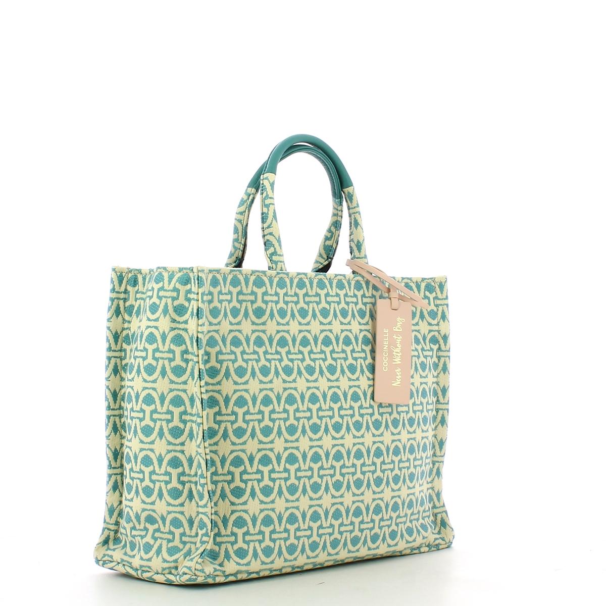 Coccinelle Borsa a mano Never Without Jacquard Medium Multicolor Acqua Acqua - 2