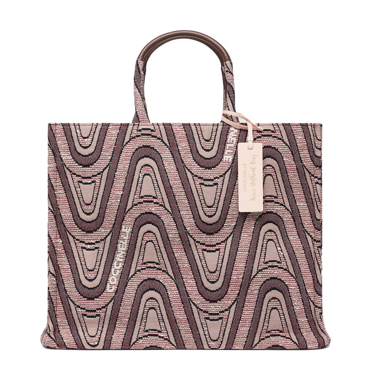 Coccinelle Borsa Never Without Jacquard Large Multicolor Camel Carruba - 1