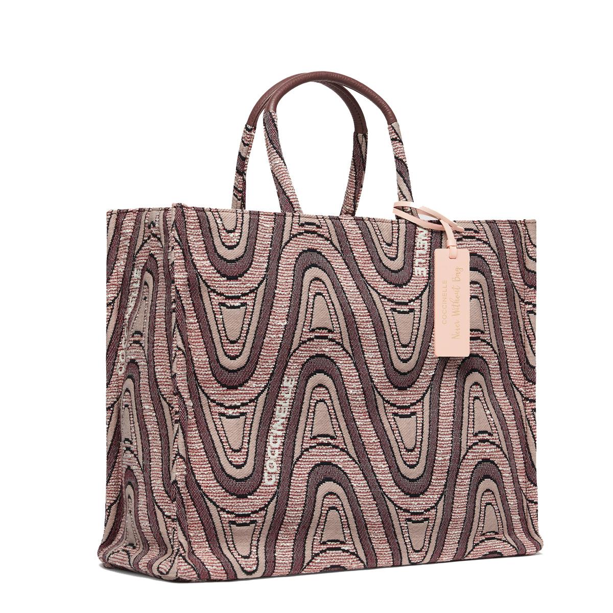 Coccinelle Borsa Never Without Jacquard Large Multicolor Camel Carruba - 2
