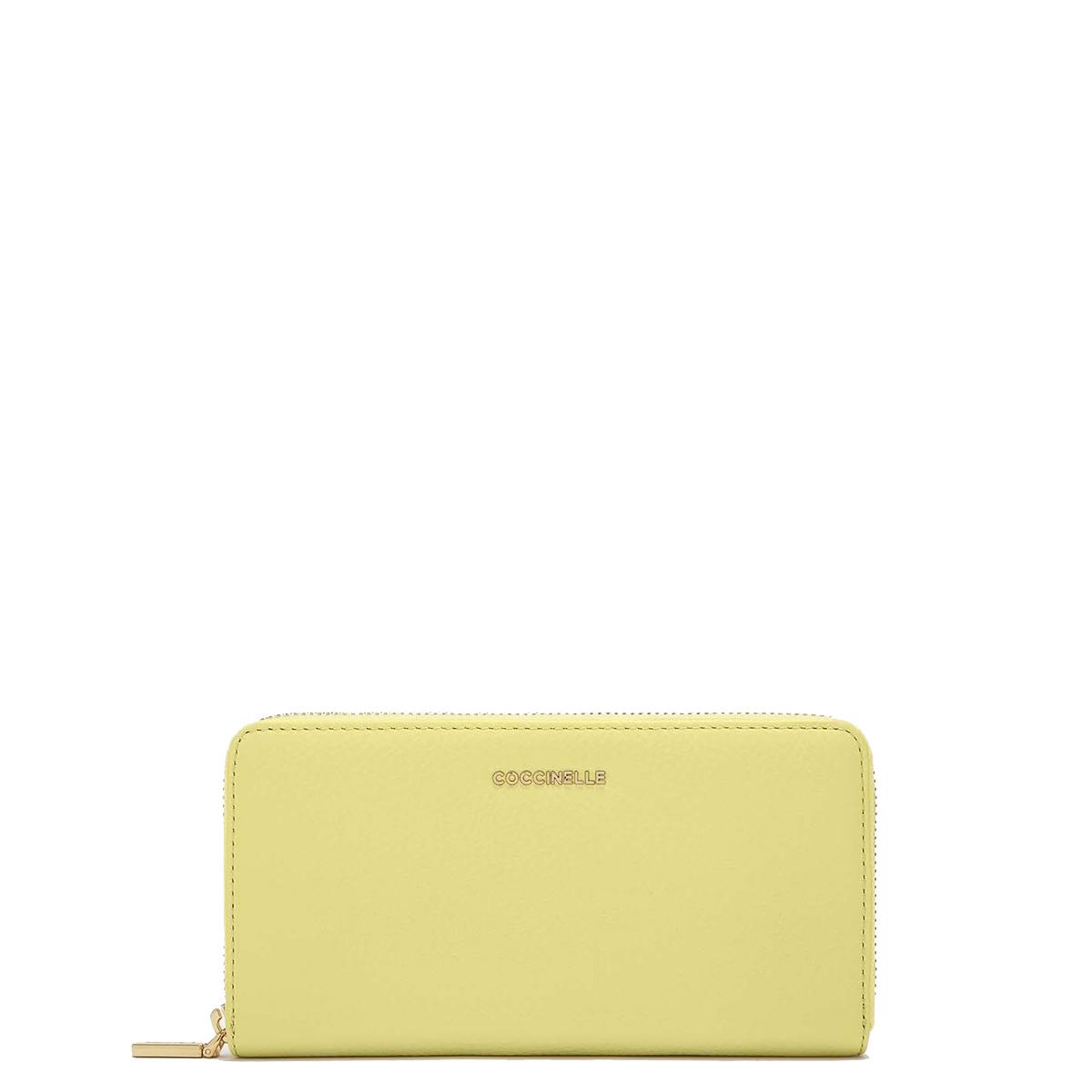 Coccinelle Portafoglio Metallic Soft Zip Around Lime Wash - 1