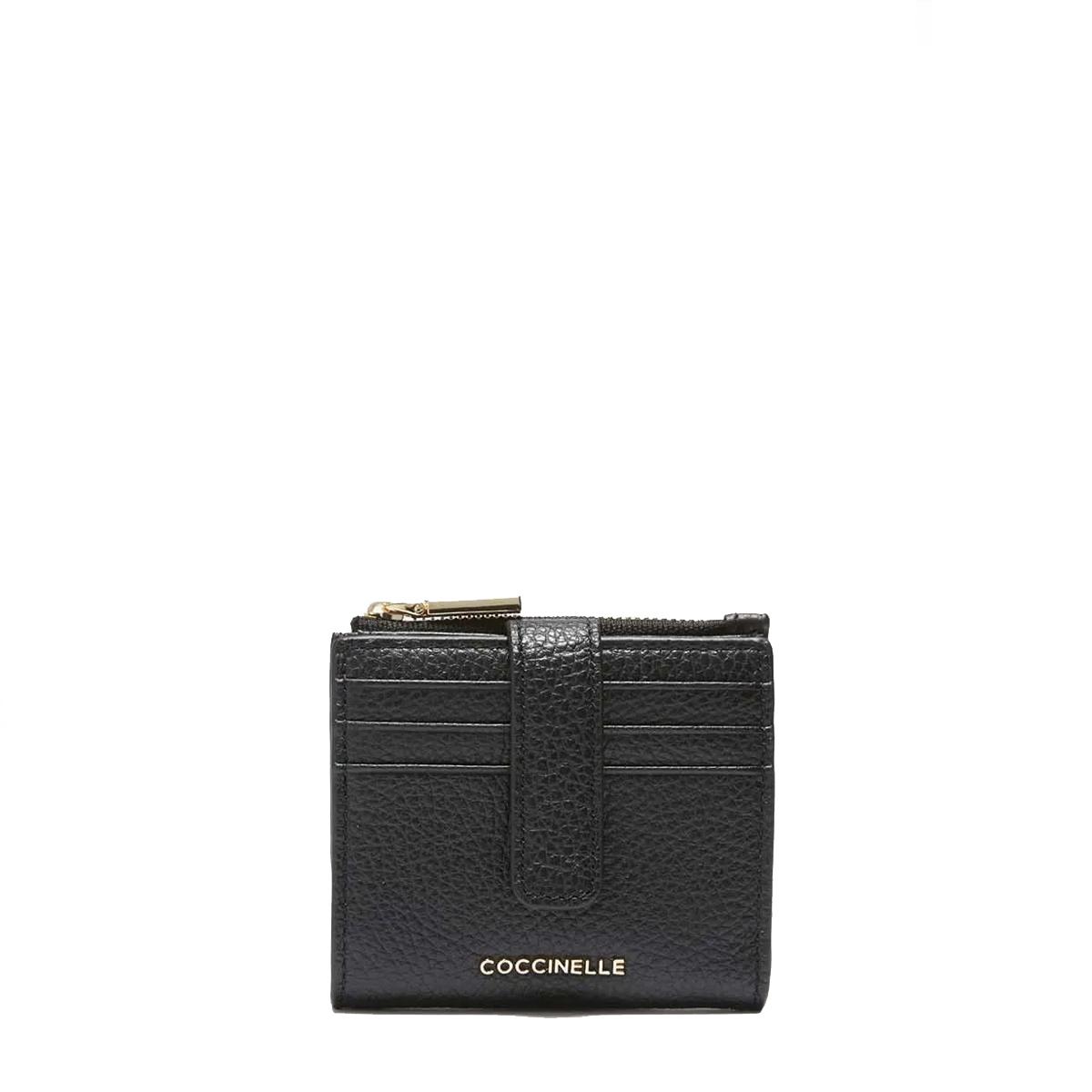 Coccinelle Porta Tessere Metallic Soft Small Noir - 1