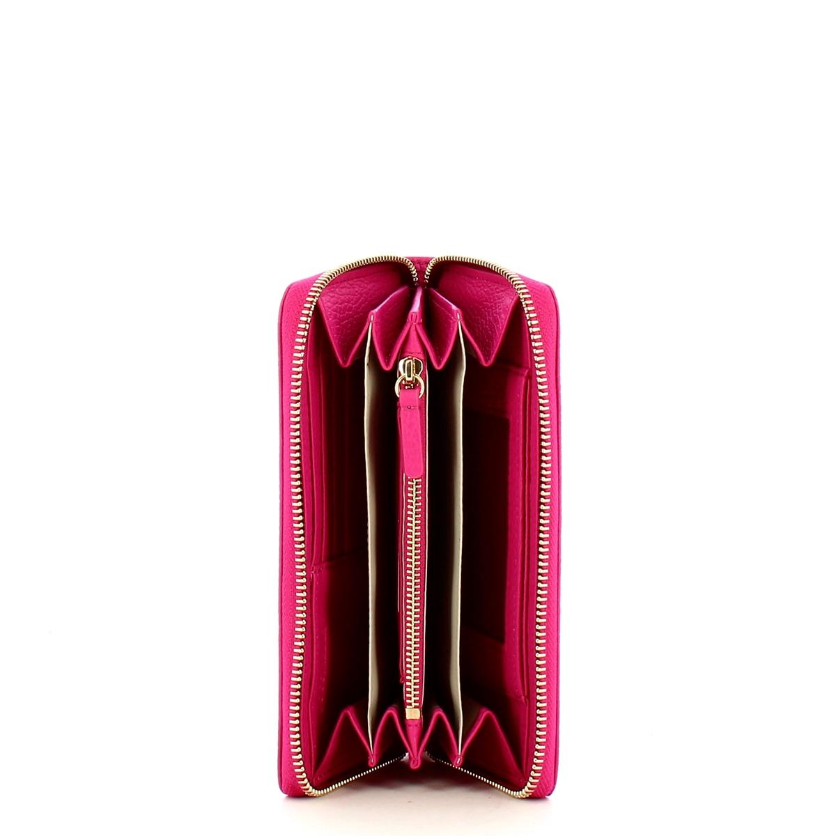Coccinelle Portafoglio Metallic Soft Large Zip Around New Fucsia - 3