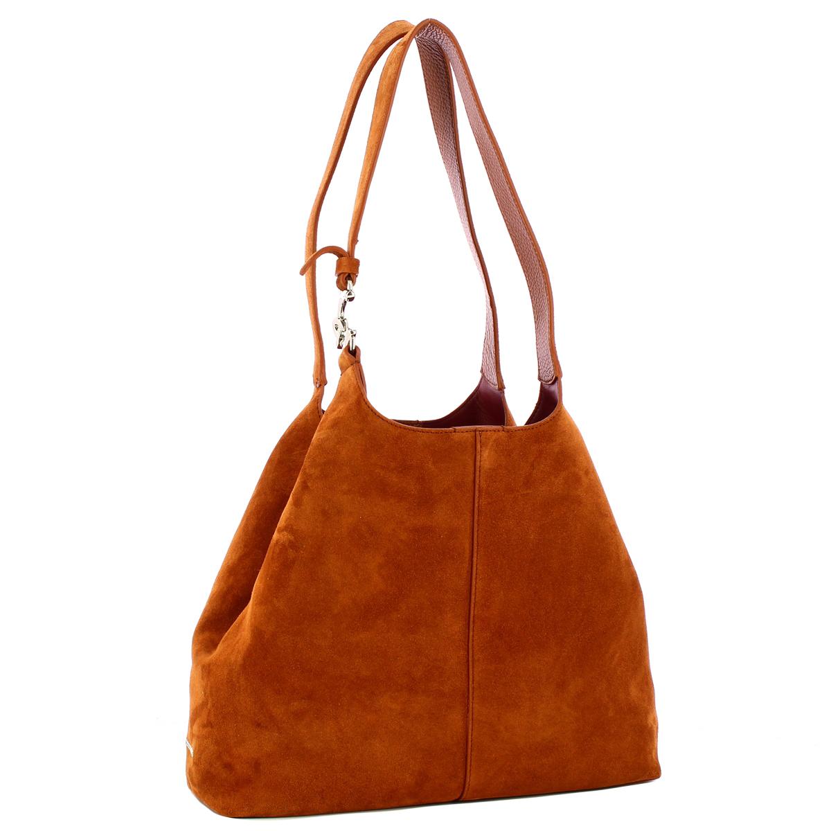 Coccinelle C-Easy Suede Cognac Shoulder Bag - 2