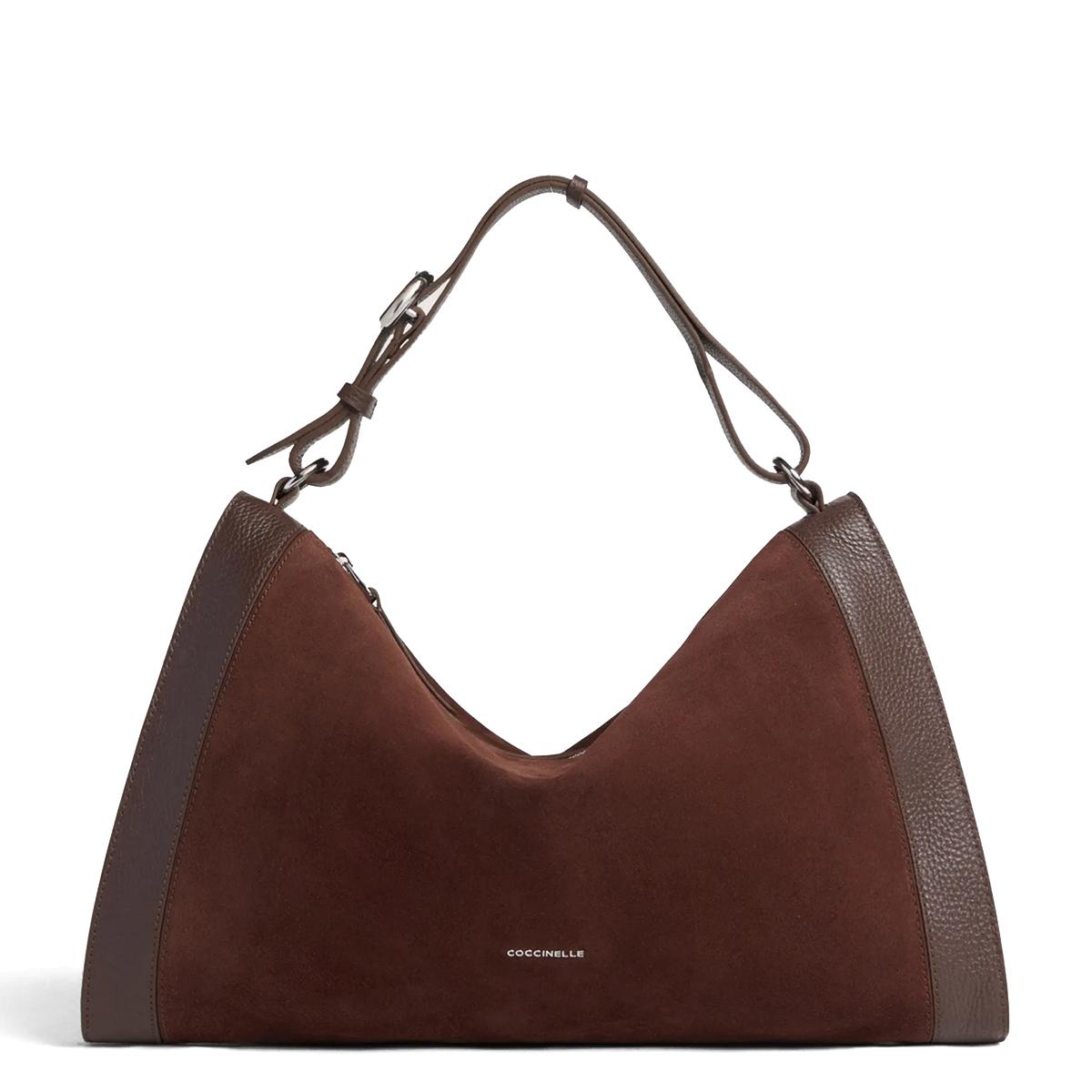 Coccinelle Borsa a mano Elinor Suede Bicolor Brunette Brunette - 1