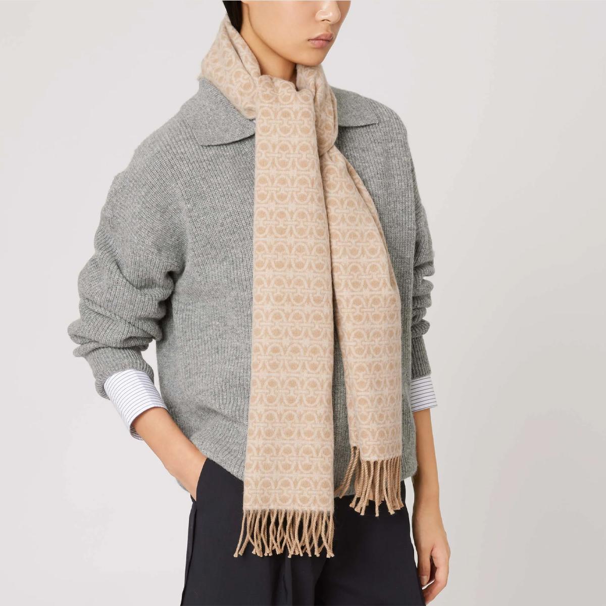 Coccinelle Sciarpa Monogram Wool Multi Lambskin White - 3