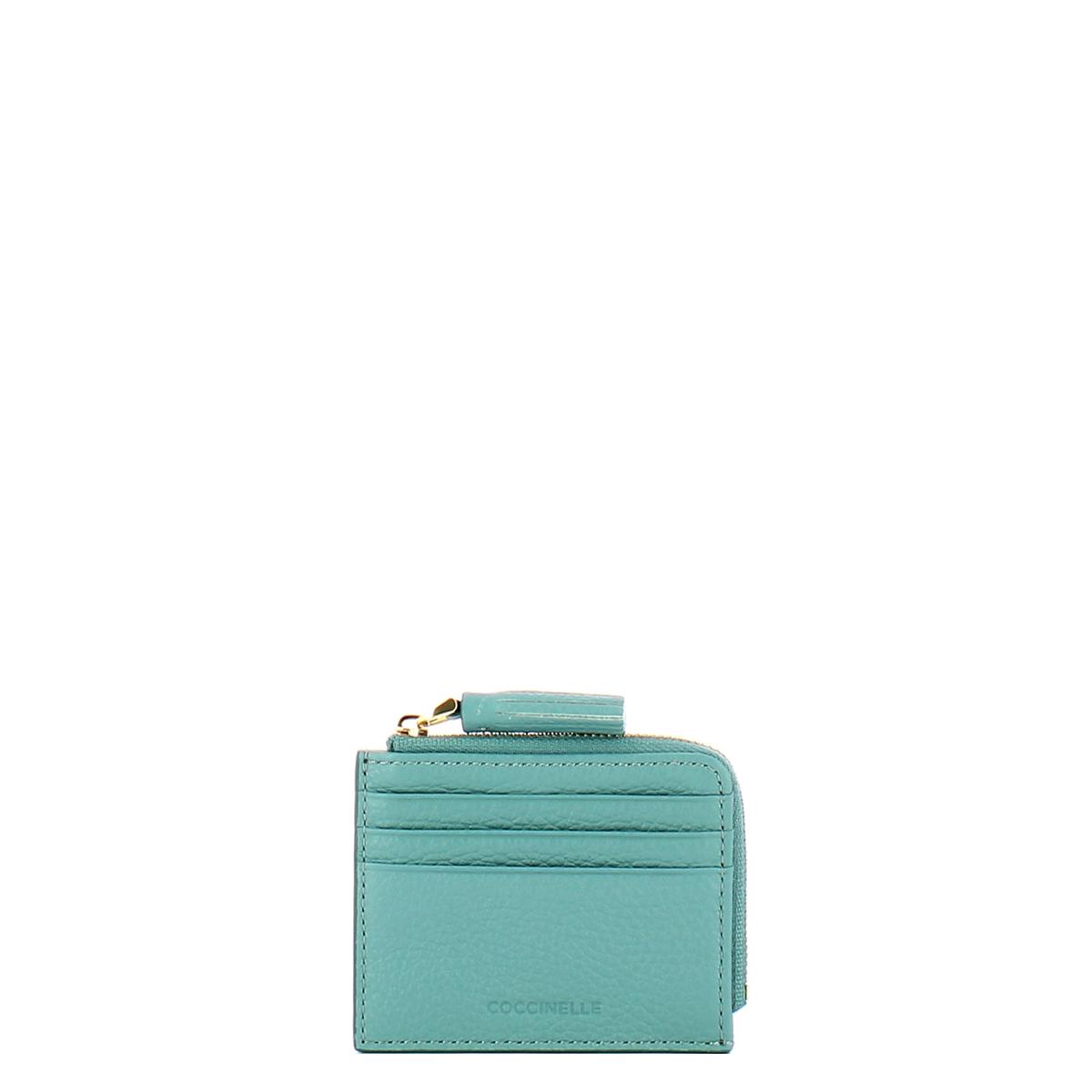 Coccinelle Bustina Porta Carte di Credito con nappina Arctic Blue - 1