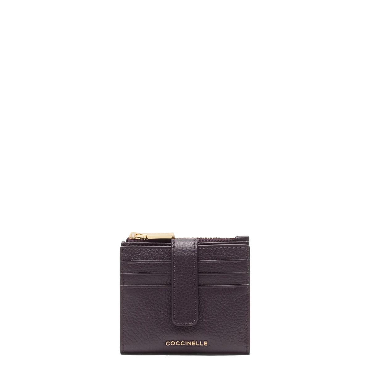 Coccinelle Porta Tessere Metallic Soft Small Prune - 1