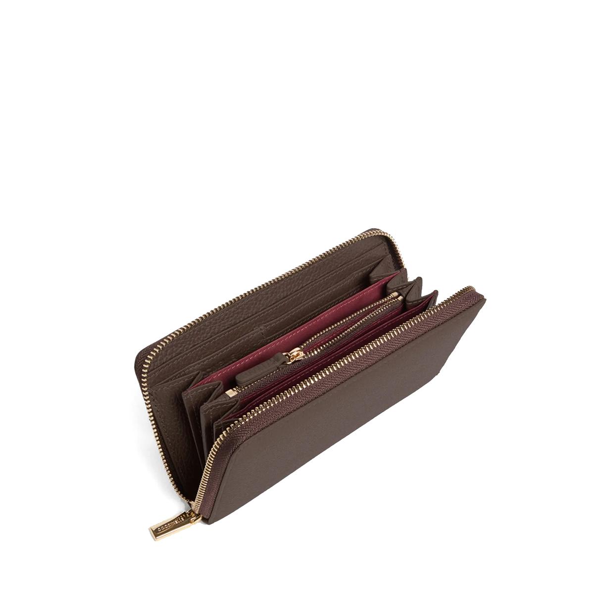 Coccinelle Portafoglio Metallic Soft Large Zip Around Brunette - 2