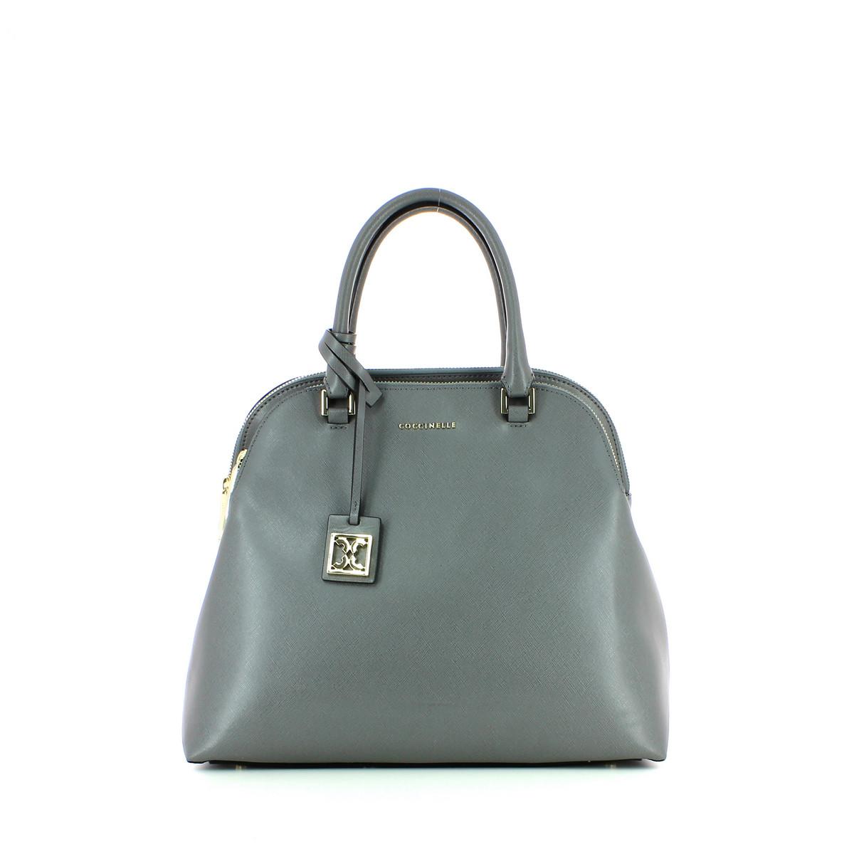 Saffiano Leather Handbag-ASPHALT-UN
