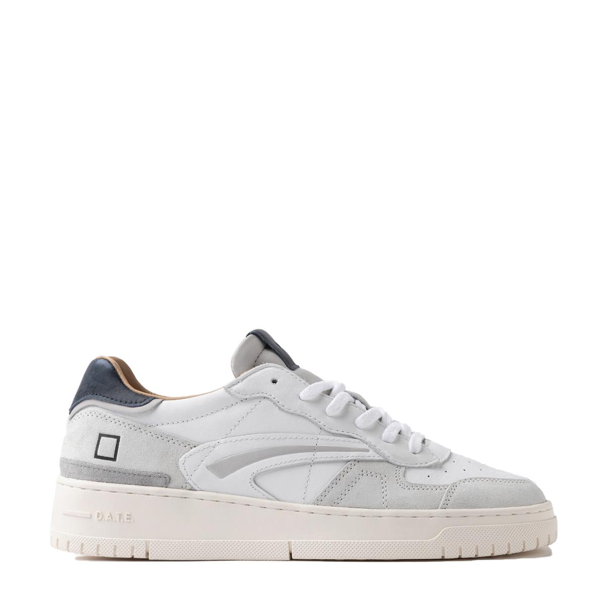 D.A.T.E. Sneakers Torneo Pure Vintage White Blue - 1