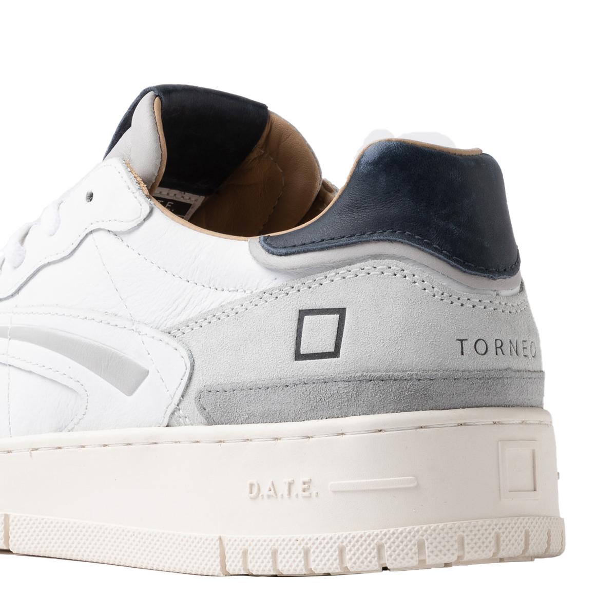 D.A.T.E. Sneakers Torneo Pure Vintage White Blue - 4