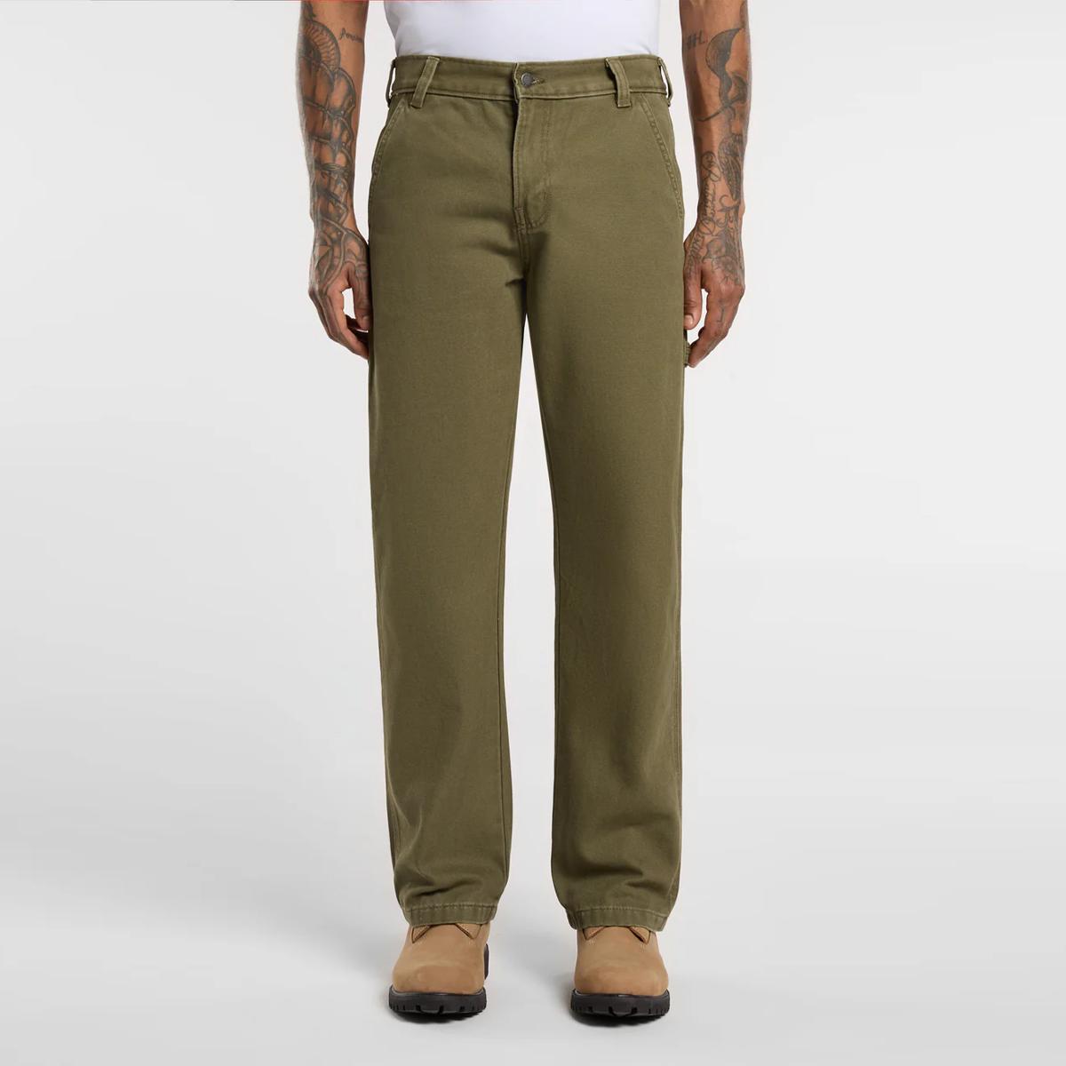 Dickies Canvas Carpenter Military Green Trousers - 2