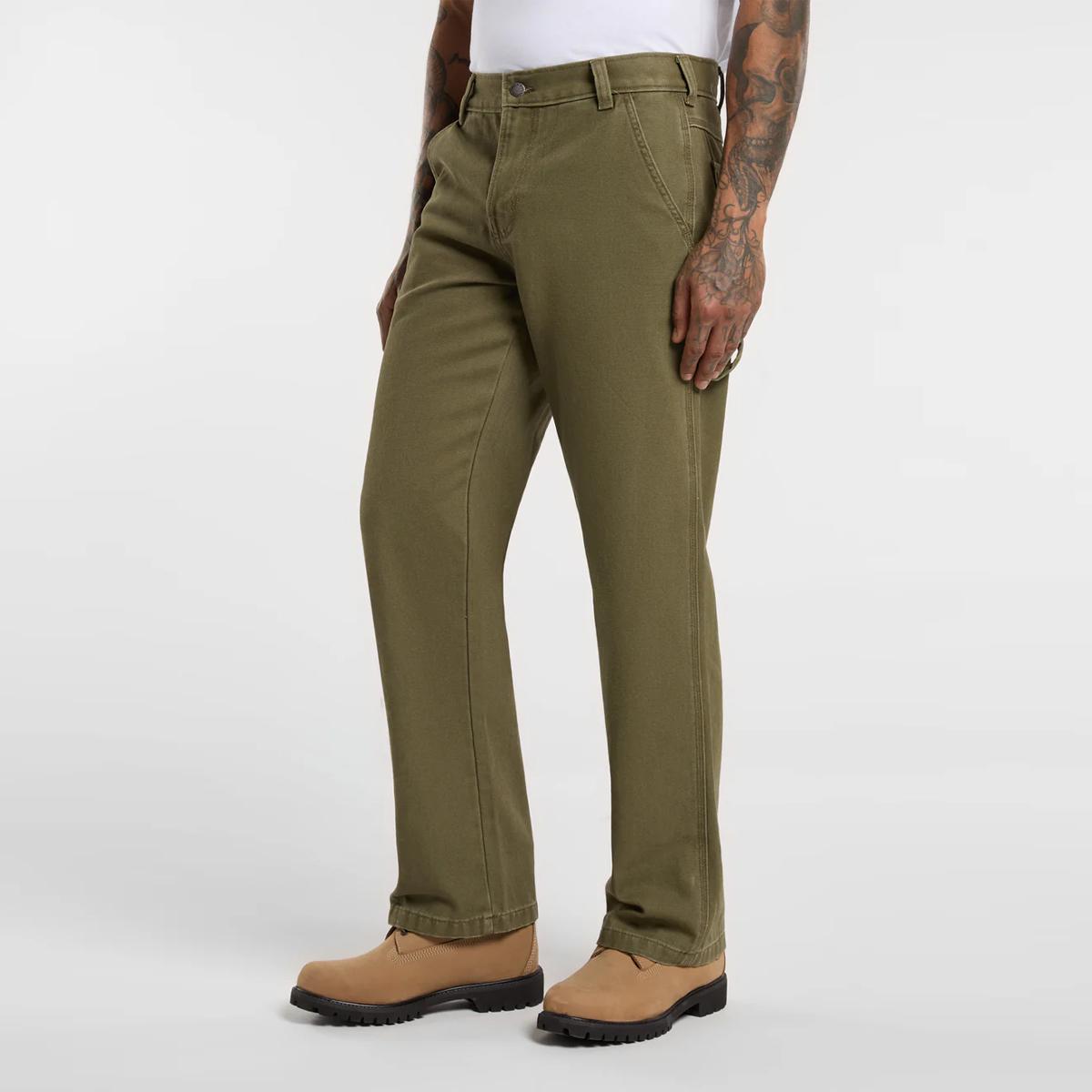 Dickies Canvas Carpenter Military Green Trousers - 5
