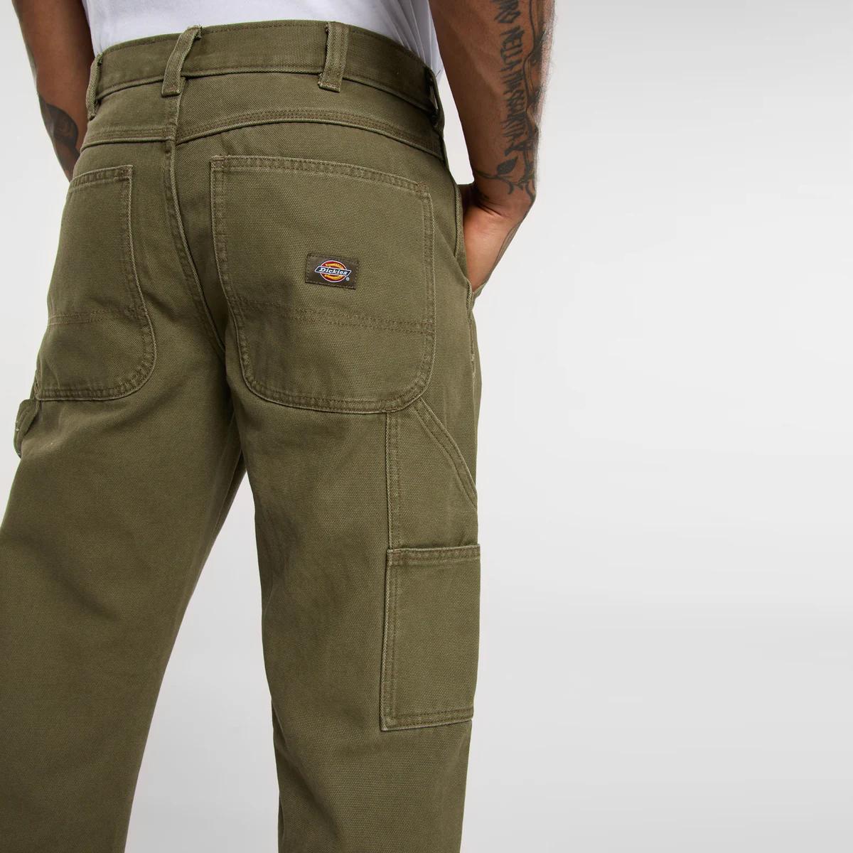 Dickies Canvas Carpenter Military Green Trousers - 7