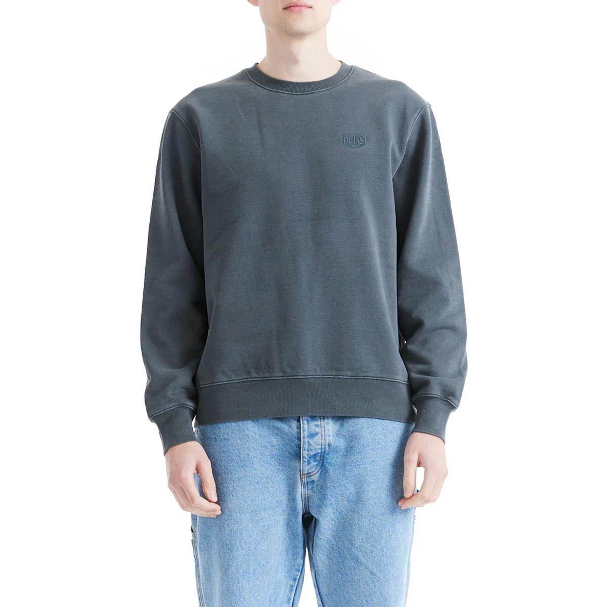 Deus Ex Machina Felpa Shield Garment Dyed Crew Antracite - 2