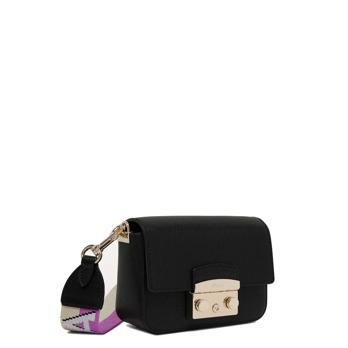Furla Mini Borsa a bandoliera Metropolis Nero Marmo Violet - 2