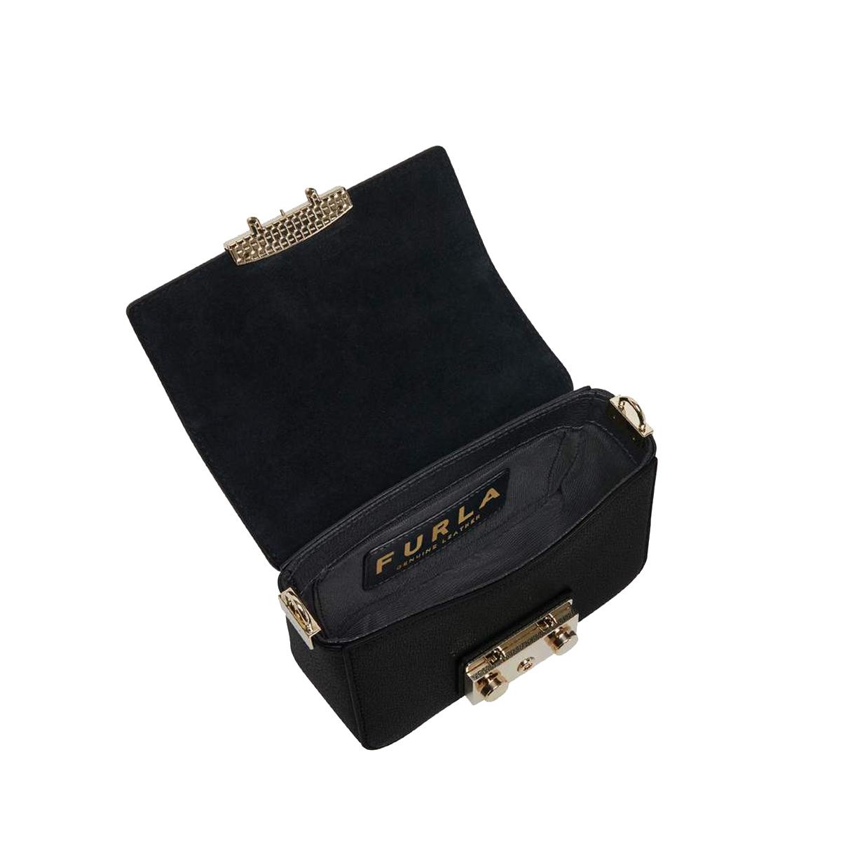 Furla Mini Borsa a bandoliera Metropolis Nero Marmo Violet - 5