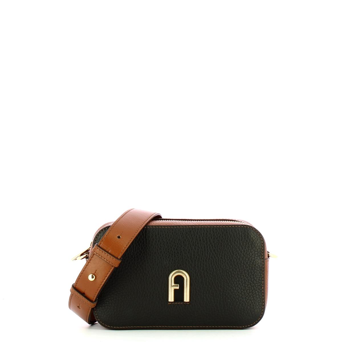 Furla Mini Borsa a bandoliera Primula Colorblock Nero Cognac - 1