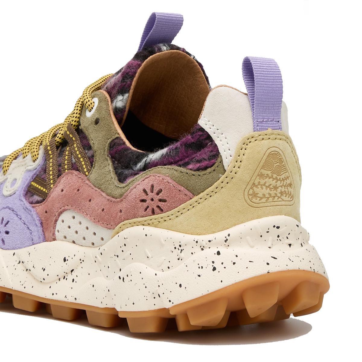 Flower Mountain Sneakers Yamano 3 Suede Woolen Threads Light Brown Violet - 5