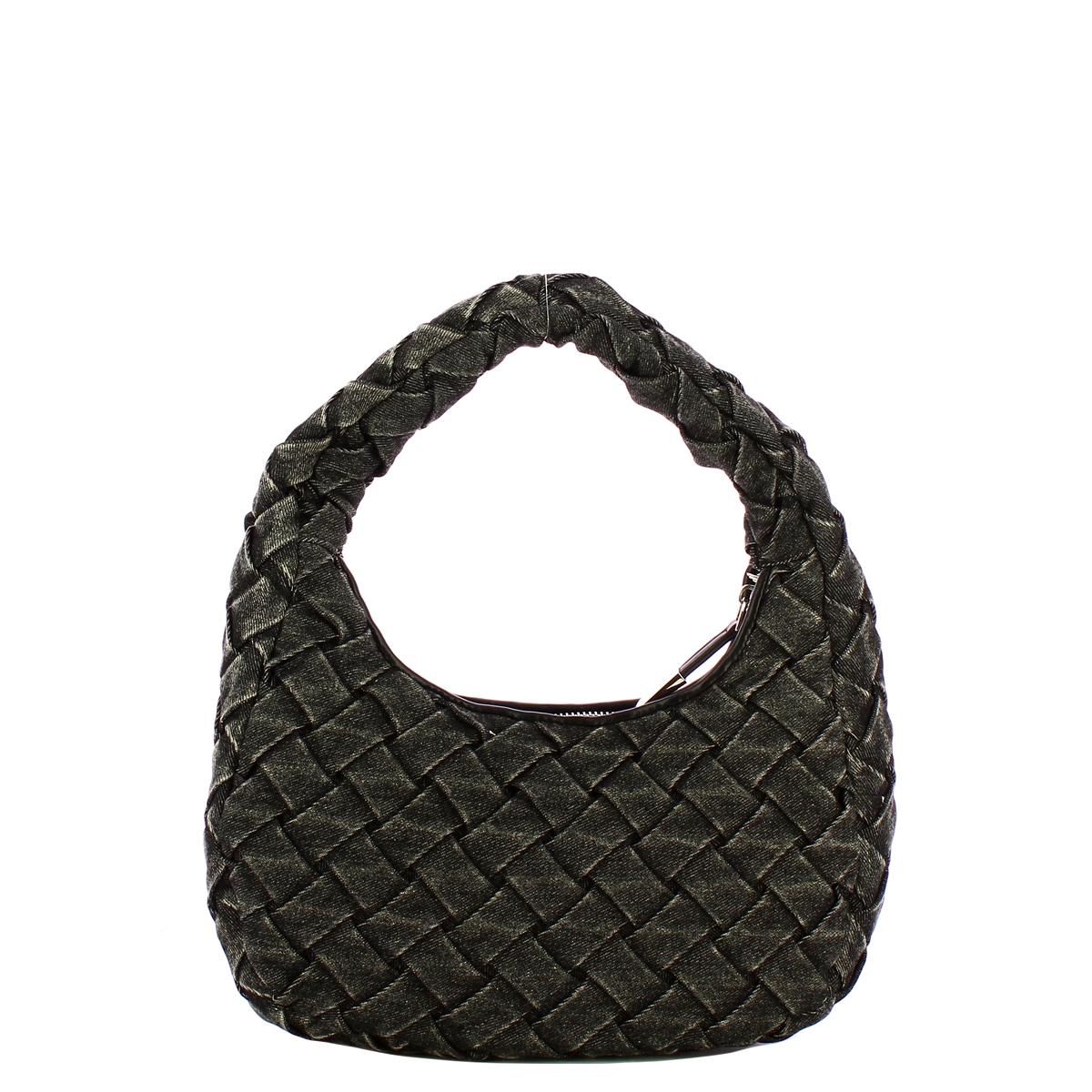 Gaëlle Maxi Hobo bag Denim Plissé Nero - 3