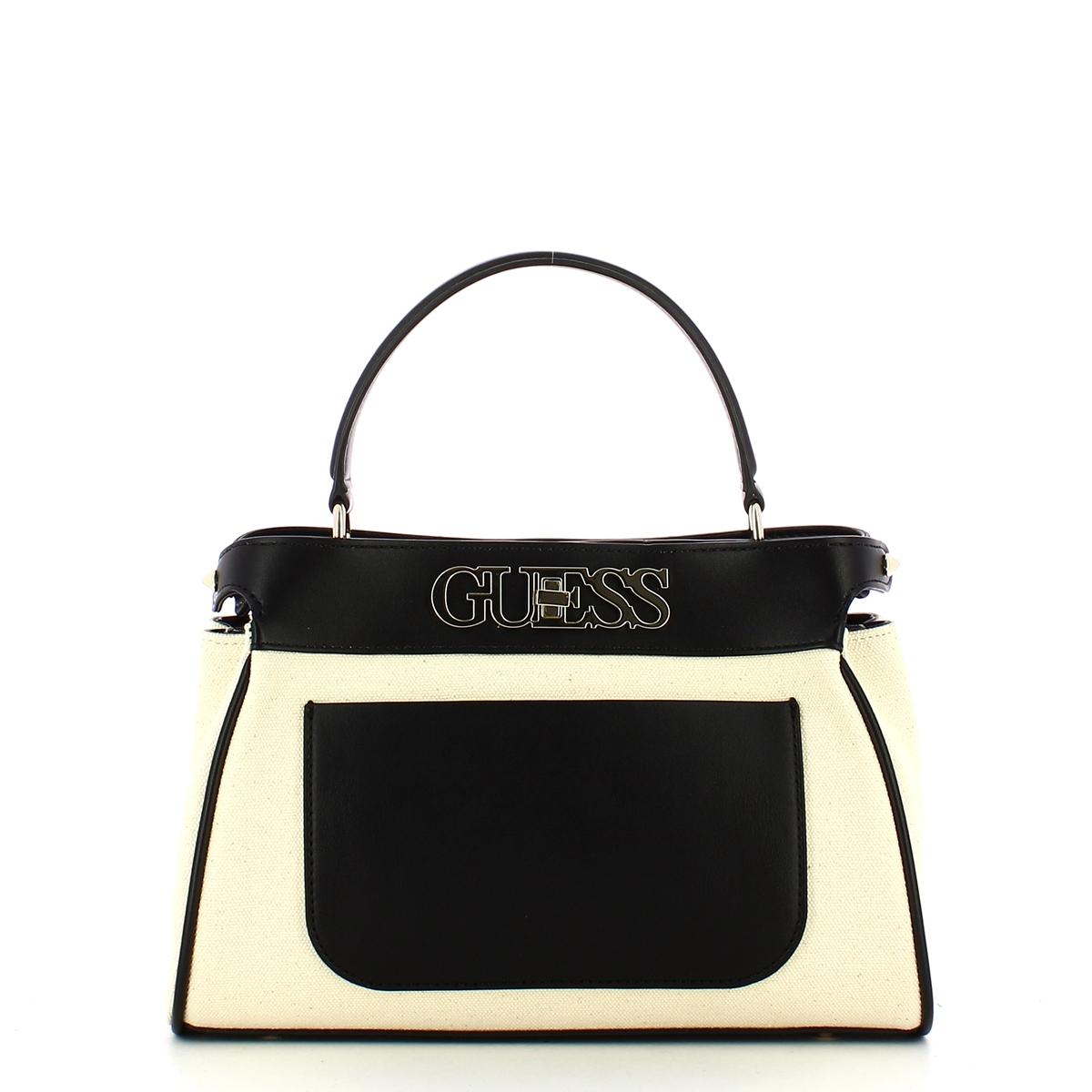 Guess Mini Borsa a mano Uptown Chic Black Canvas - 1