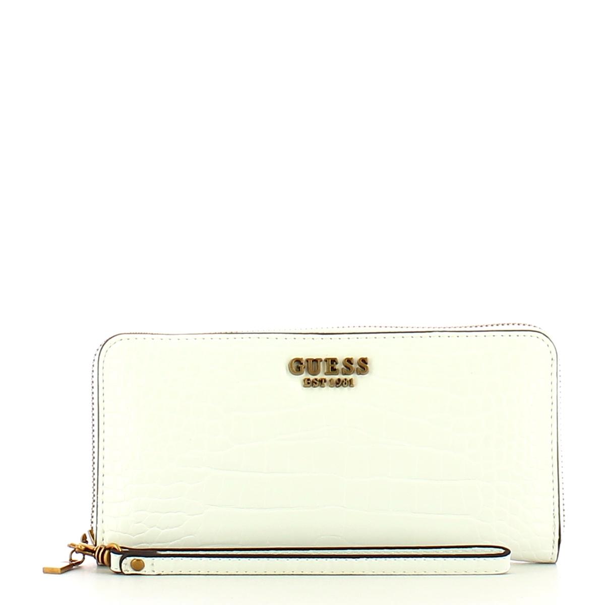 Guess Portafoglio Laurel Cocco Zip Around White - 1