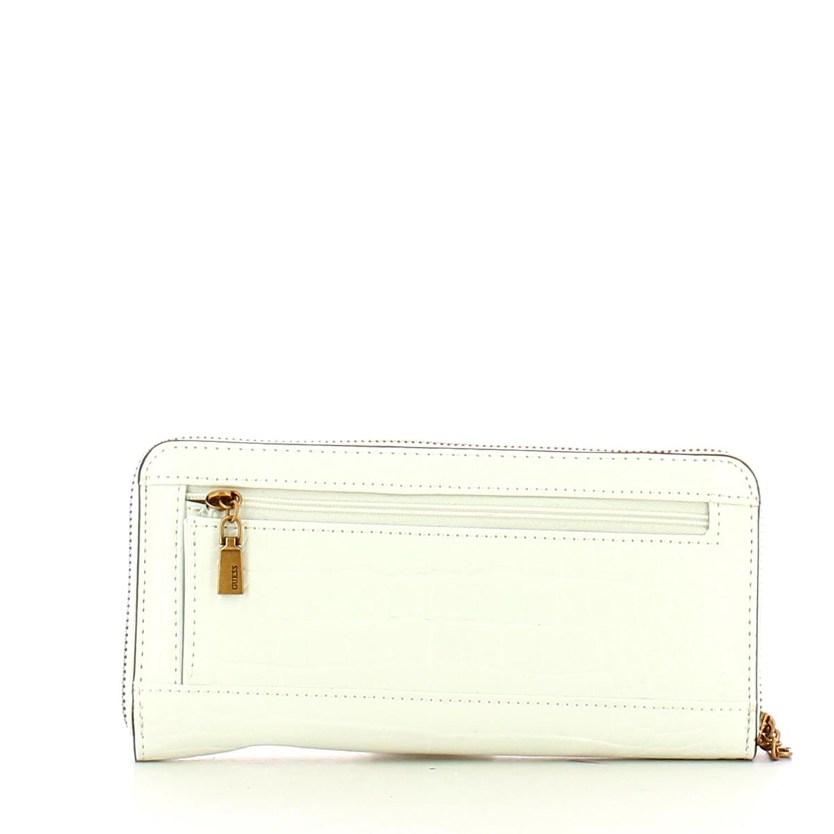Guess Portafoglio Laurel Cocco Zip Around White - 2