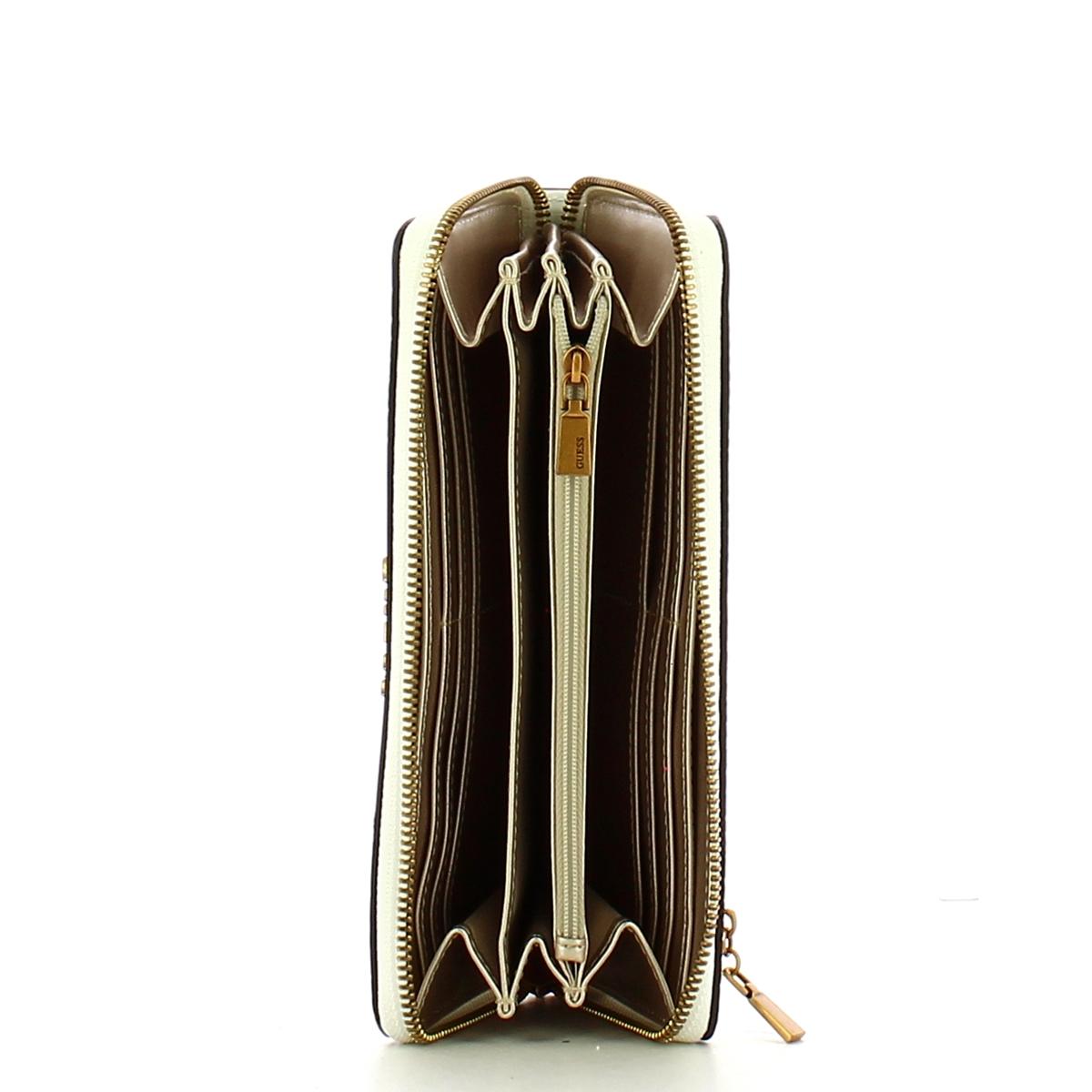 Guess Portafoglio Laurel Cocco Zip Around White - 3