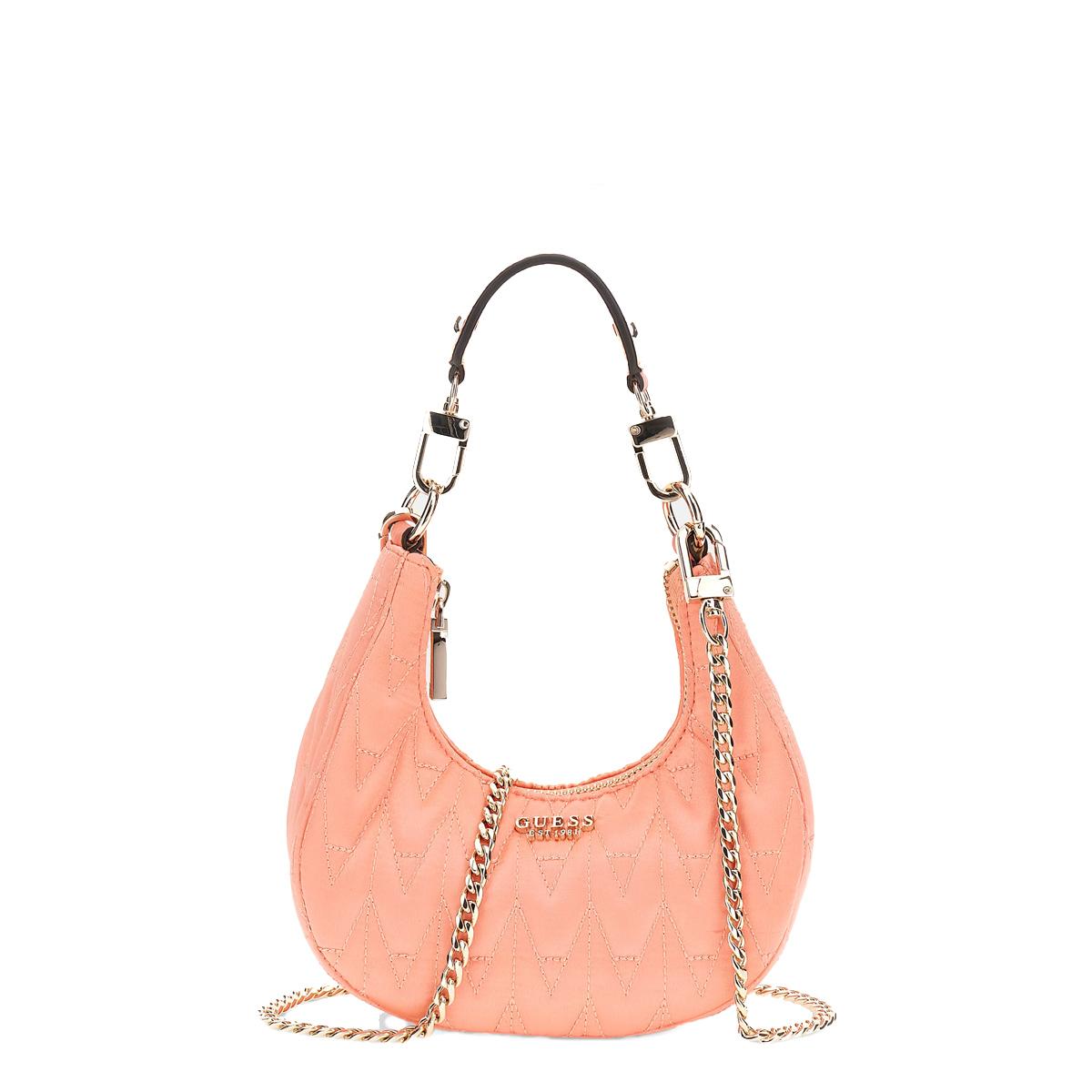 Guess Mini Hobo Bag Golden Rock trapuntata Coral - 1